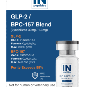 GLP-2 and BPC-157 peptide blend vial for metabolic and regenerative research