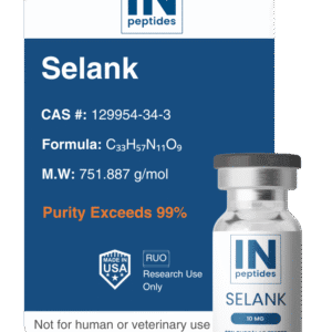 Selank peptide vial for anxiety, cognition, and mood regulation research